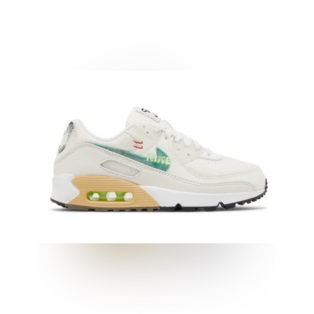 Nike Air Max 90 SE Shoes Women Size10 Summit White Neptune Green Swoosh